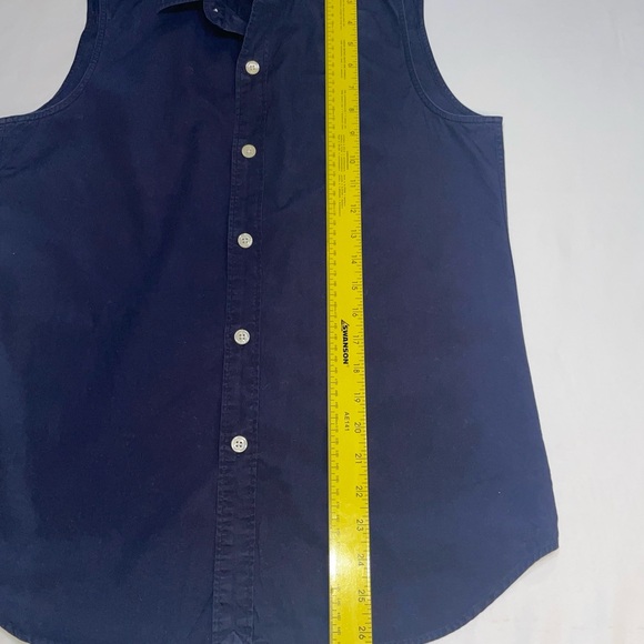 Ralph Lauren Dark Blue Polo Shirt with White Polo and Buttons, Sleeveless, Sz 8 - Picture 8 of 11